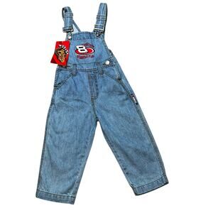 Vintage Dale Earnhardt Jr #8 Embroidered denim bib overalls NASCAR size 4T